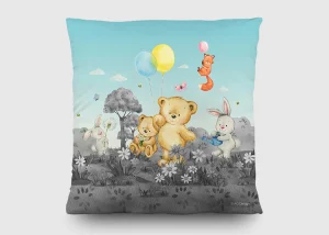 Cushion Cute Bears B/W, 40 x 40 cm, CND 3151