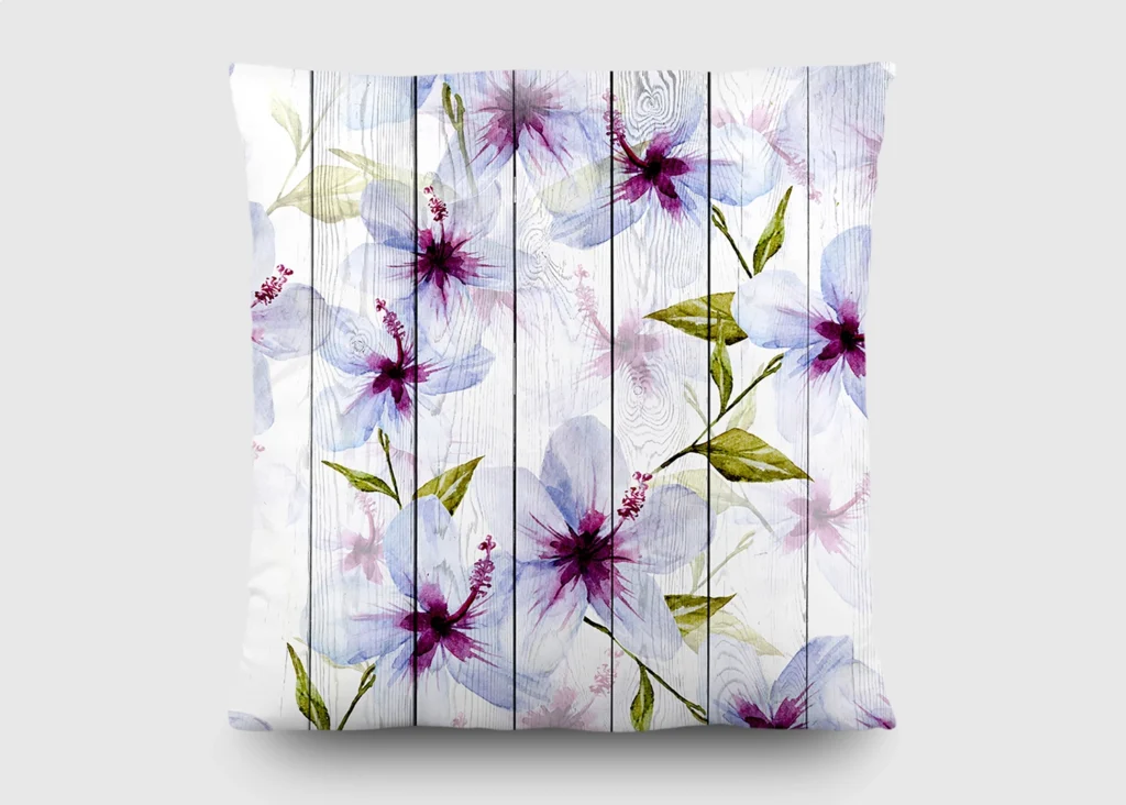 Cushion Flowers on Wood Panels, 45 x 45 cm, CN 3617