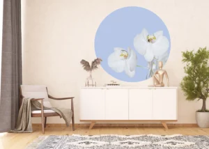 Wall Mural Orchid on Blue, 140 x 140 cm, CR 3300