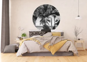 Wall Mural Monochromatic Palms, 140 x 140 cm, CR 3309