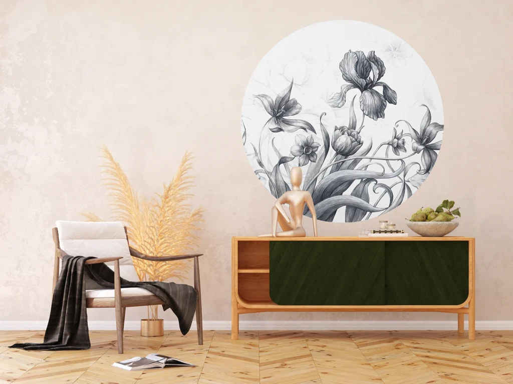 Wall Mural Vintage Flowers, 140 x 140 cm, CR 3312