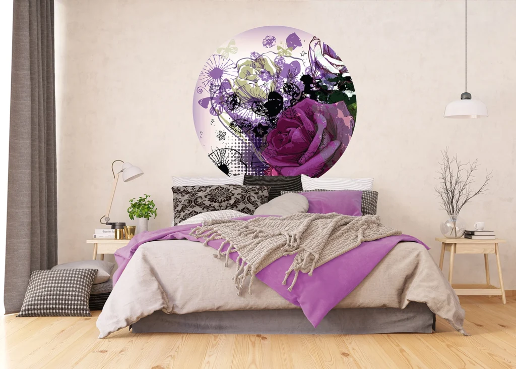 Wall Mural Flower Collage, 140 x 140 cm, CR 3321