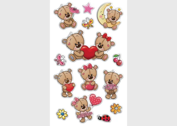 Stickers Bear, 7.5 x 12.3 cm, DKL 350042