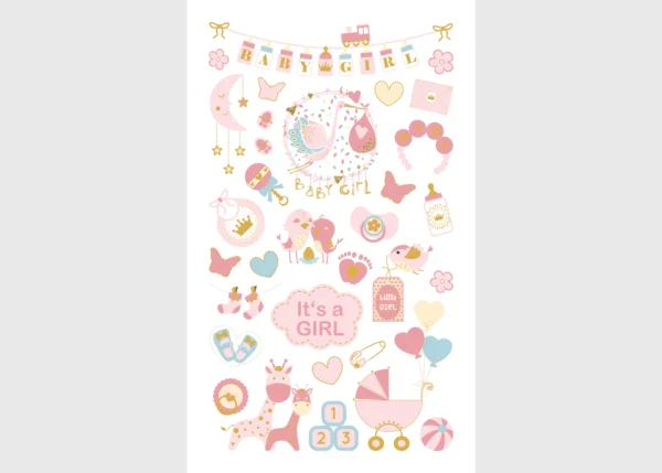 Stickers Baby Girl, 7.5 x 12.3 cm, DKL 350077