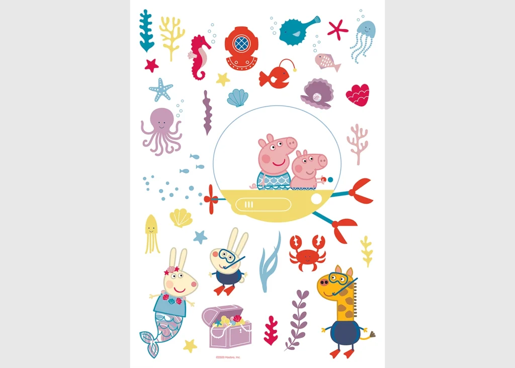 Wall Stickers Peppa Pig Sea, 42,5 x 65 cm, DK 1649