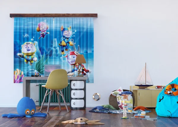 Curtain Paw Patrol Underwater, 180 x 160 cm, FCSXL 4390