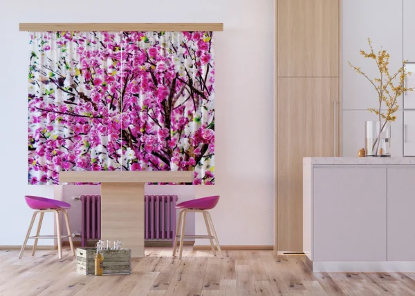 Curtain Pink Floral, 180 x 160 cm, FCSXL 4806