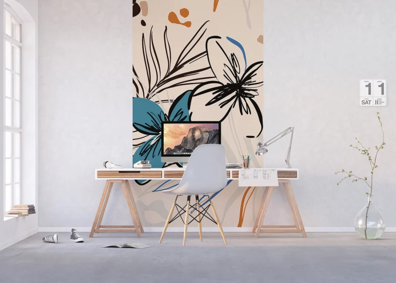 Wall Mural Graphical Florals, 150 x 270 cm, FT2P 2557