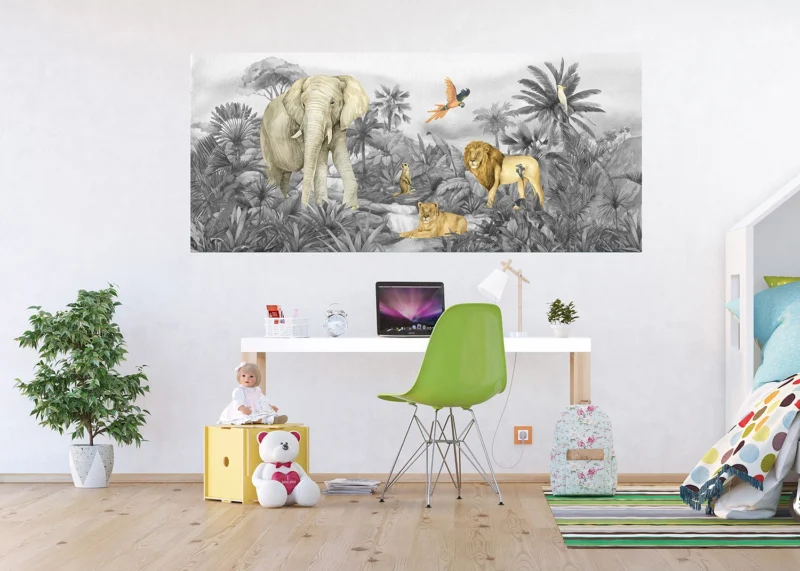 Wall Mural Jungle B/W, 170 x 75 cm, FTDNH 5507