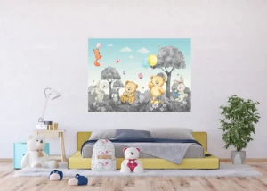 Wall Mural Cute Bears B/W, 155 x 110 cm, FTDNM 5289