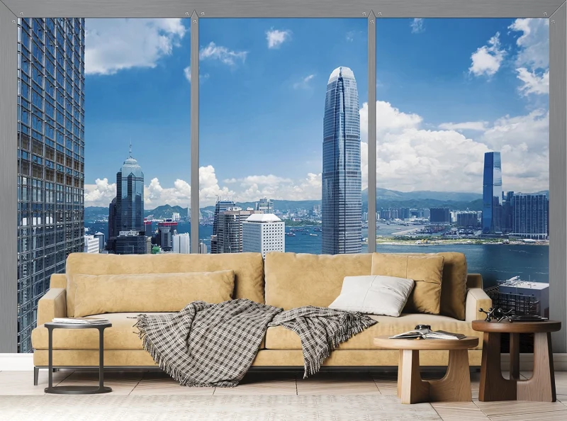 Wall Mural Window to City, 375 x 270 cm, FTNS 2470