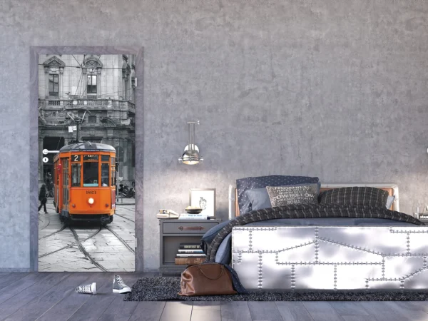 Wall Mural Orange Tram, 90 x 202 cm, FTNV 2882