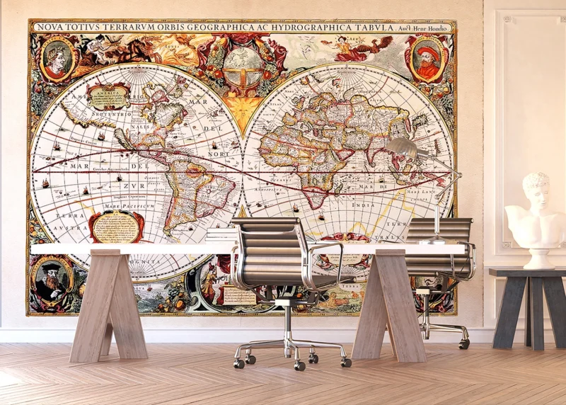 Wall Mural Old Map, 375 x 270 cm, FTNXXL 0351