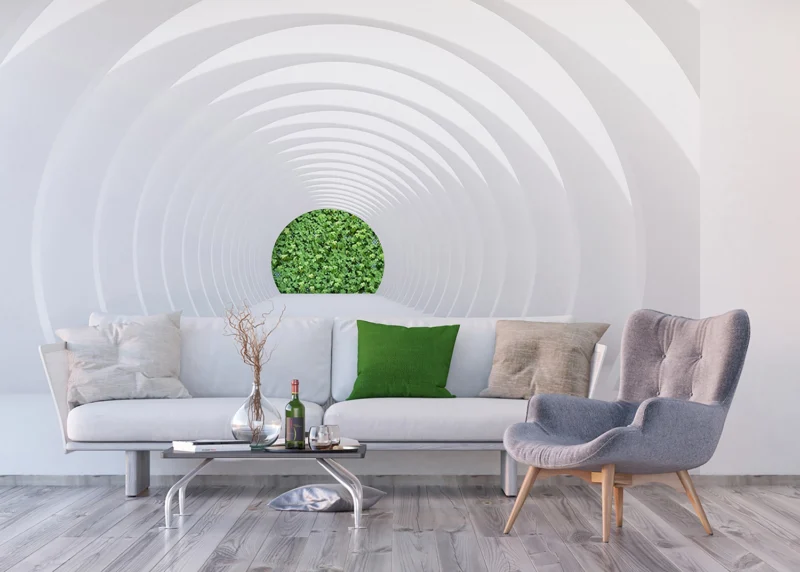 Wall Mural White Tunnel, 375 x 270 cm, FTNXXL 1216