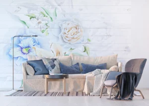 Wall Mural Flowers on Planks, 375 x 270 cm, FTNXXL 1218