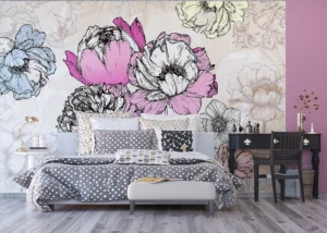 Wall Mural Tender Peonies, 375 x 270 cm, FTNXXL 1230