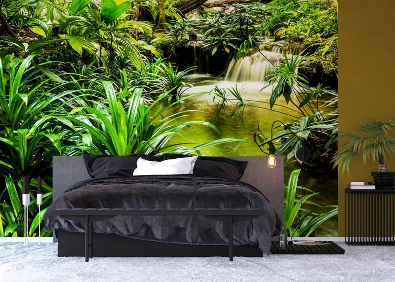 Wall Mural Jungle Waterfall Lagoon, 375 x 270 cm, FTNXXL 2491