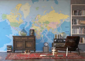 Wall Mural World Map, 375 x 270 cm, FTNXXL 2495