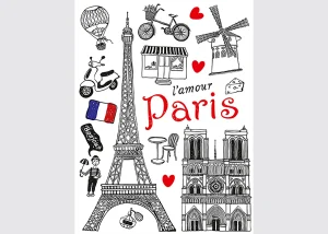 Wall Sticker Paris, 65 x 85 cm, F 1039