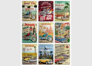 Wall Stickers Cars and Motorcycles, 65 x 85 cm, F 1065