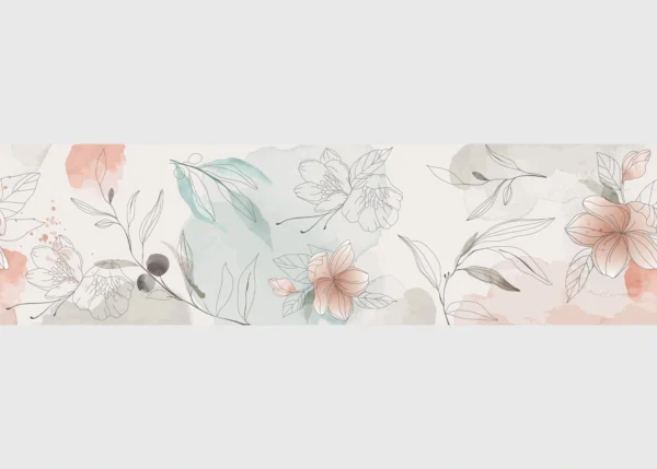 Wall Border Watercolor Flowers | 5 m x 13.8 cm | WB 8439