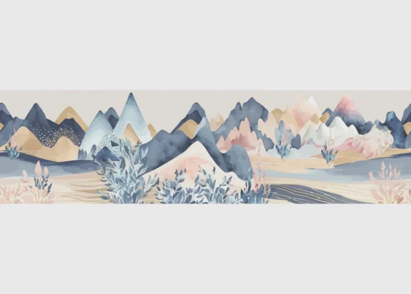 Wall Border Watercolor Mountains | 5 m x 13.8 cm | WB 8441